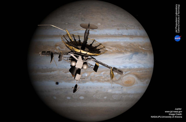 What is the name of this satellite that studied the planet Jupiter and its moon?