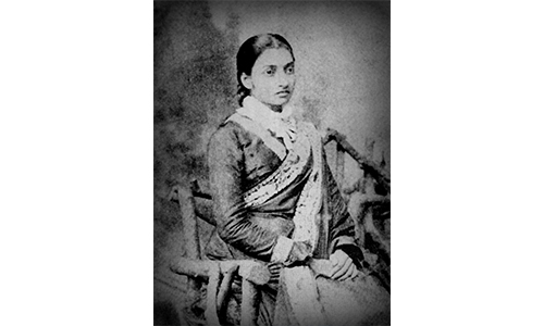 What is the relationship between Rabindranath and this lady (Swarnakumari Devi)?