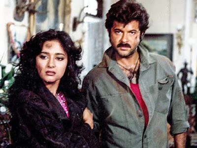 What is the name of the movie where Madhuri Dixit and Anil Kapoor worked together for the first time?