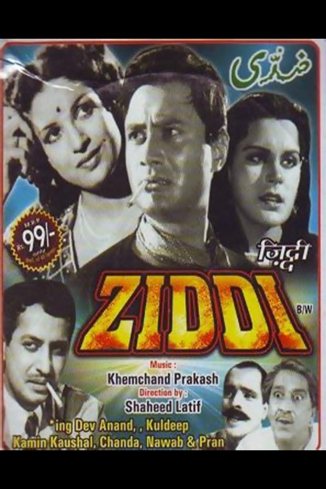 Â  Â Â Who was the co-star of Dev Anand in the movie Ziddi, Bombay Talkies production?Â 